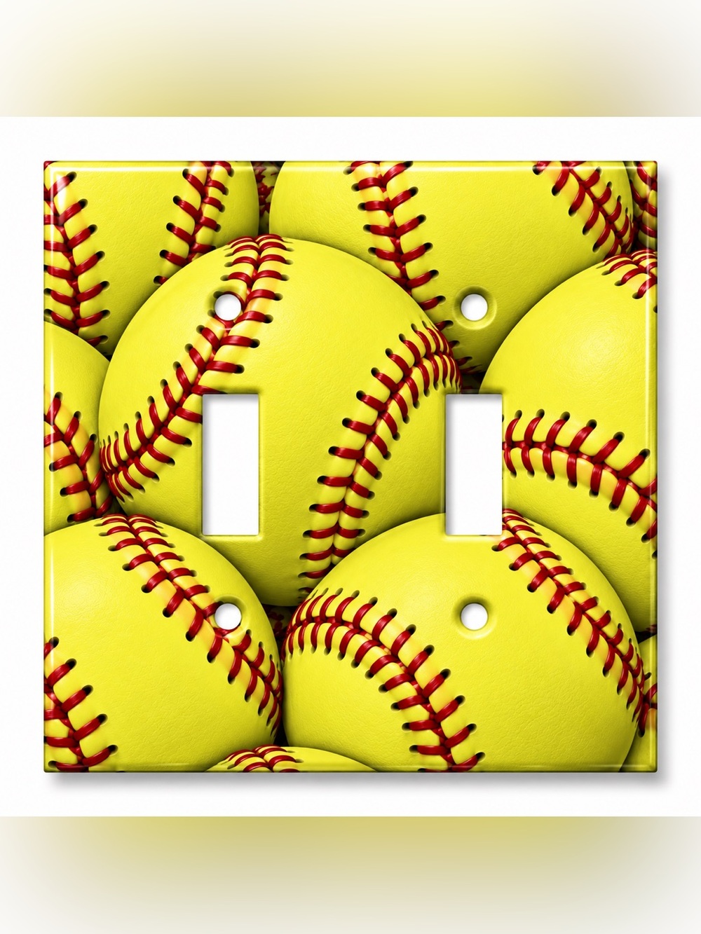 Softball Double Light Switch Cover Girls Kids Room Fastpitch Sports Wall Plate